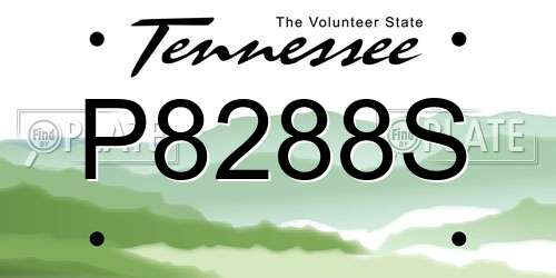 P8288S Tennessee License Plate