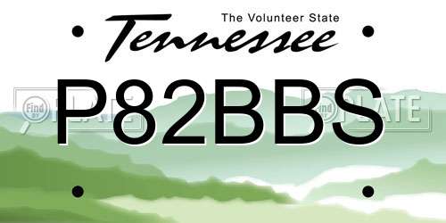P82BBS Tennessee License Plate
