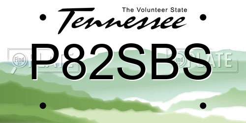 P82SBS Tennessee License Plate
