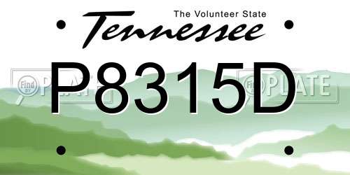 P8315D Tennessee License Plate