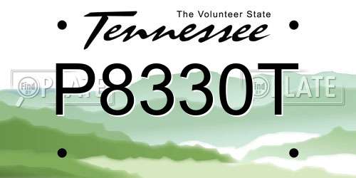 P8330T Tennessee License Plate