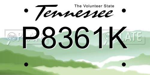 P8361K Tennessee License Plate