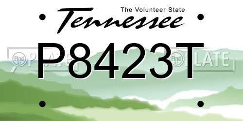 P8423T Tennessee License Plate