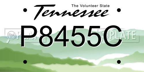 P8455C Tennessee License Plate
