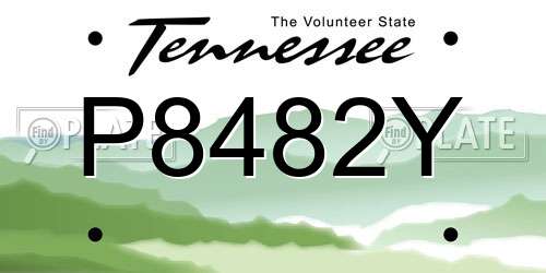 P8482Y Tennessee License Plate