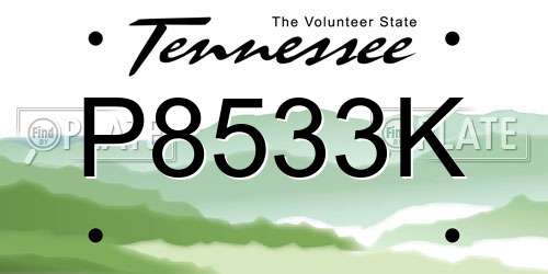 P8533K Tennessee License Plate