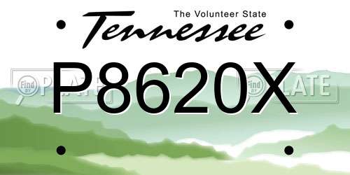 P8620X Tennessee License Plate