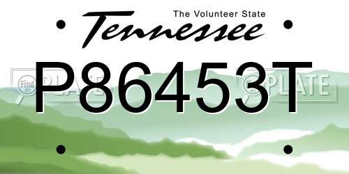 P86453T Tennessee License Plate