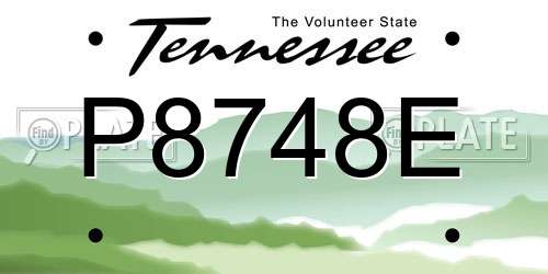 P8748E Tennessee License Plate