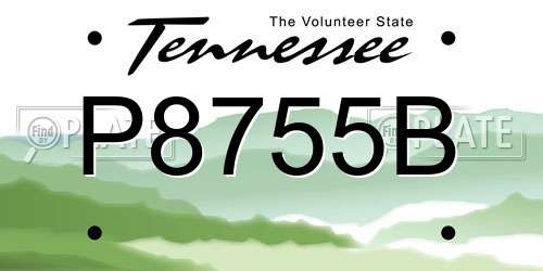 P8755B Tennessee License Plate