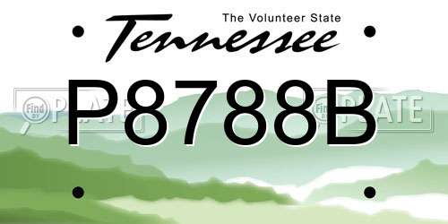 P8788B Tennessee License Plate