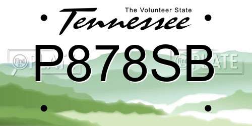 P878SB Tennessee License Plate