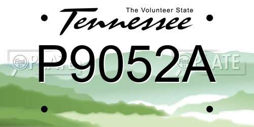 P9052A Tennessee License Plate