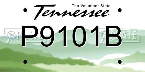 P9101B Tennessee License Plate
