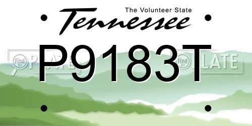 P9183T Tennessee License Plate