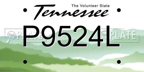 P9524L Tennessee License Plate