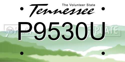 P9530U Tennessee License Plate