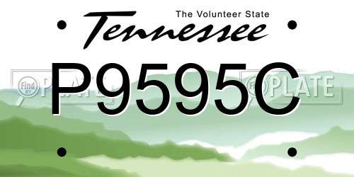 P9595C Tennessee License Plate