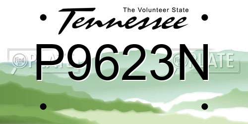 P9623N Tennessee License Plate