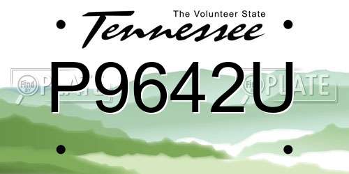 P9642U Tennessee License Plate