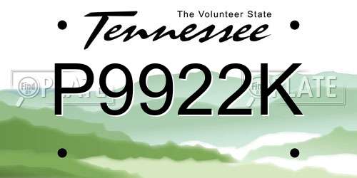 P9922K Tennessee License Plate
