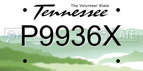 P9936X Tennessee License Plate