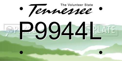 P9944L Tennessee License Plate
