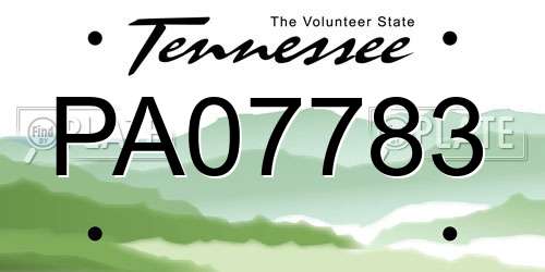 PA07783 Tennessee License Plate