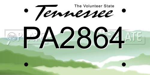 PA2864 Tennessee License Plate