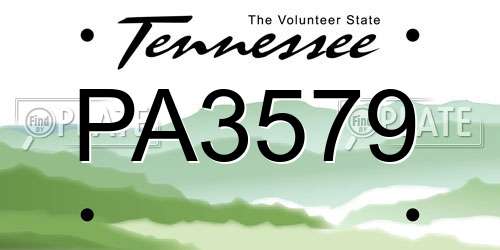 PA3579 Tennessee License Plate