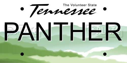 PANTHER Tennessee License Plate