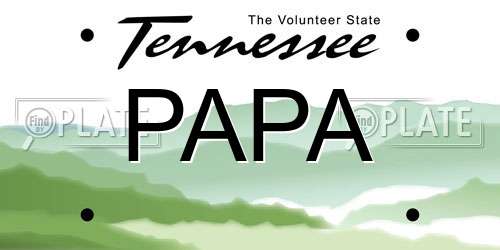PAPA Tennessee License Plate