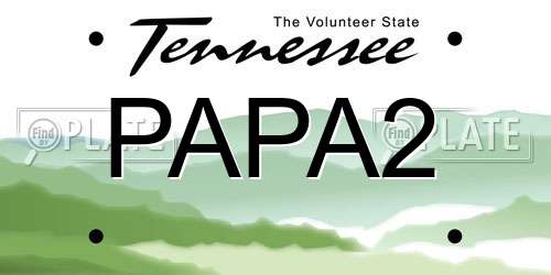PAPA2 Tennessee License Plate