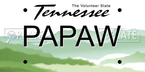 PAPAW Tennessee License Plate