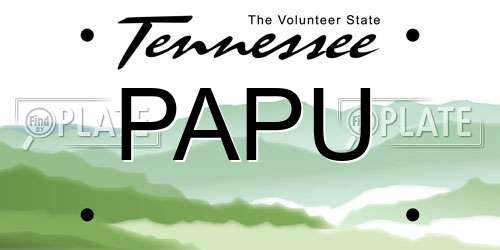 PAPU Tennessee License Plate