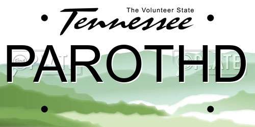 PAROTHD Tennessee License Plate