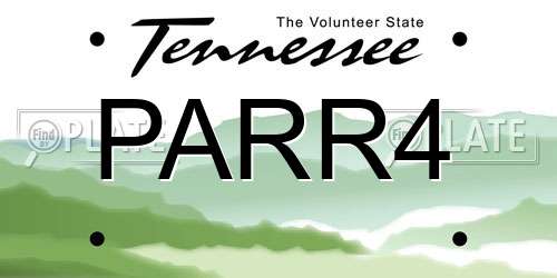 PARR4 Tennessee License Plate