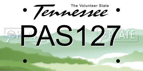 PAS127 Tennessee License Plate