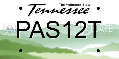 PAS12T Tennessee License Plate