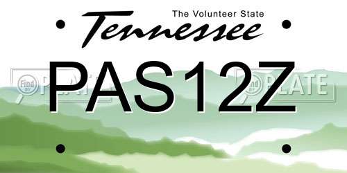 PAS12Z Tennessee License Plate