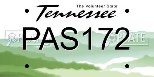 PAS172 Tennessee License Plate