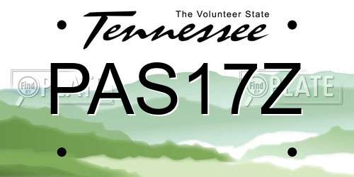 PAS17Z Tennessee License Plate