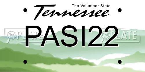 PASI22 Tennessee License Plate