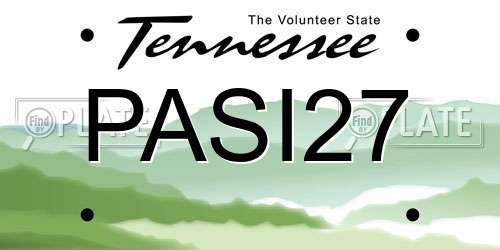 PASI27 Tennessee License Plate