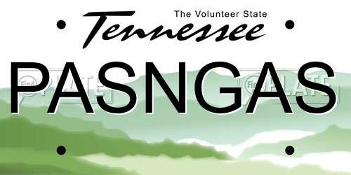 PASNGAS Tennessee License Plate