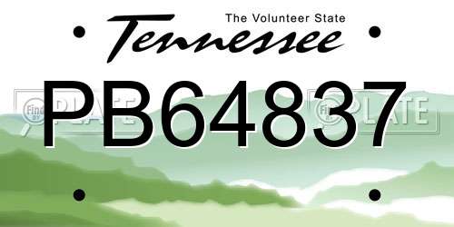 PB64837 Tennessee License Plate