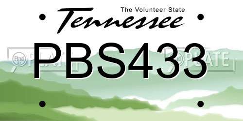 PBS433 Tennessee License Plate