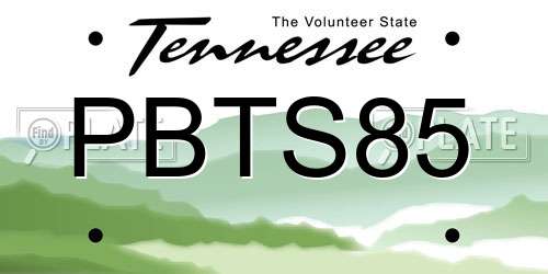 PBTS85 Tennessee License Plate