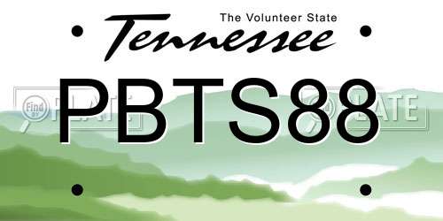 PBTS88 Tennessee License Plate