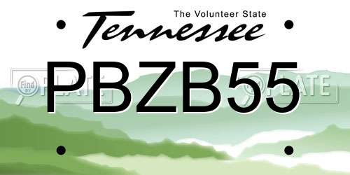 PBZB55 Tennessee License Plate